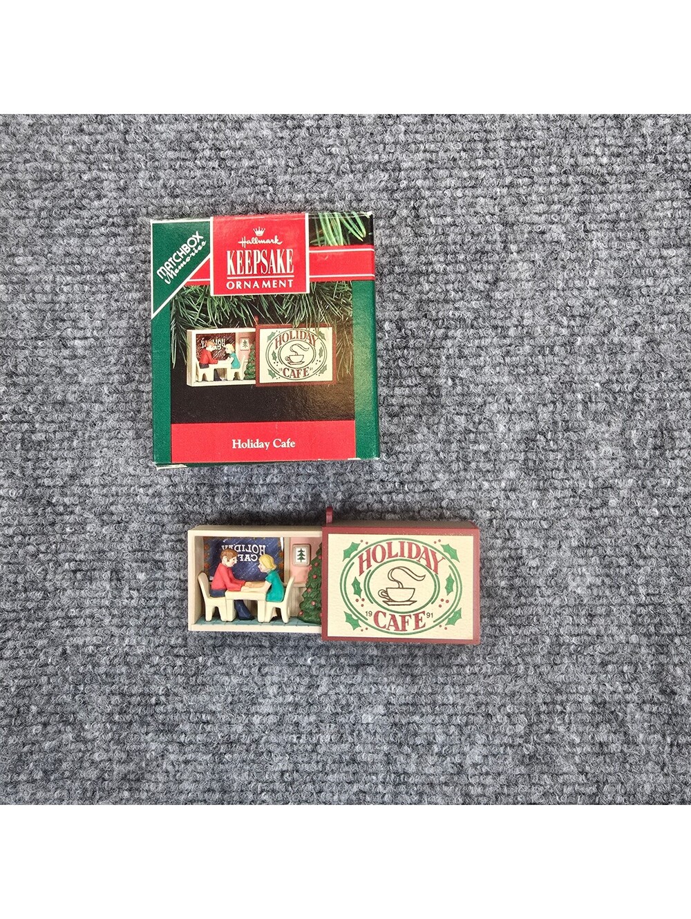 Hallmark Keepsake Holiday Cafe 1991 Matchbox Memories Ornament with Box